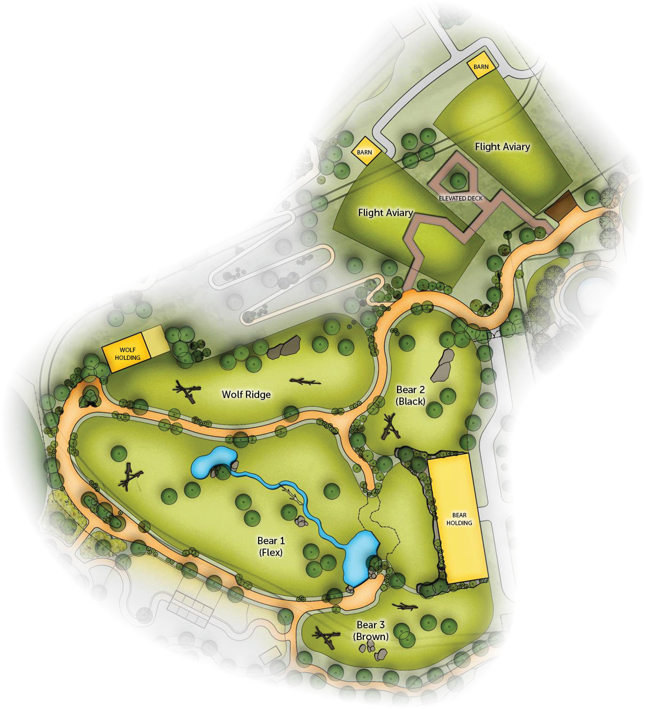 Detailed conceptual site plan of the CALM Zoo West Expansion.