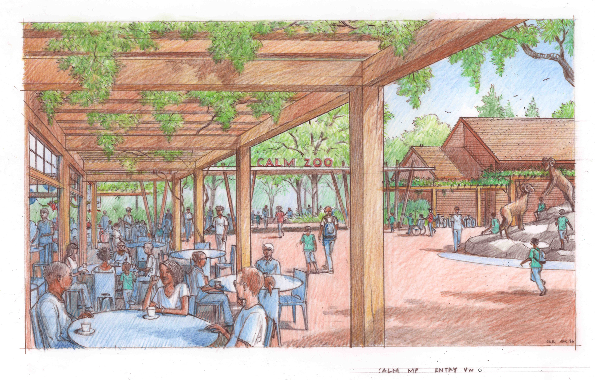 Entry Plaza - Cafe Rendering