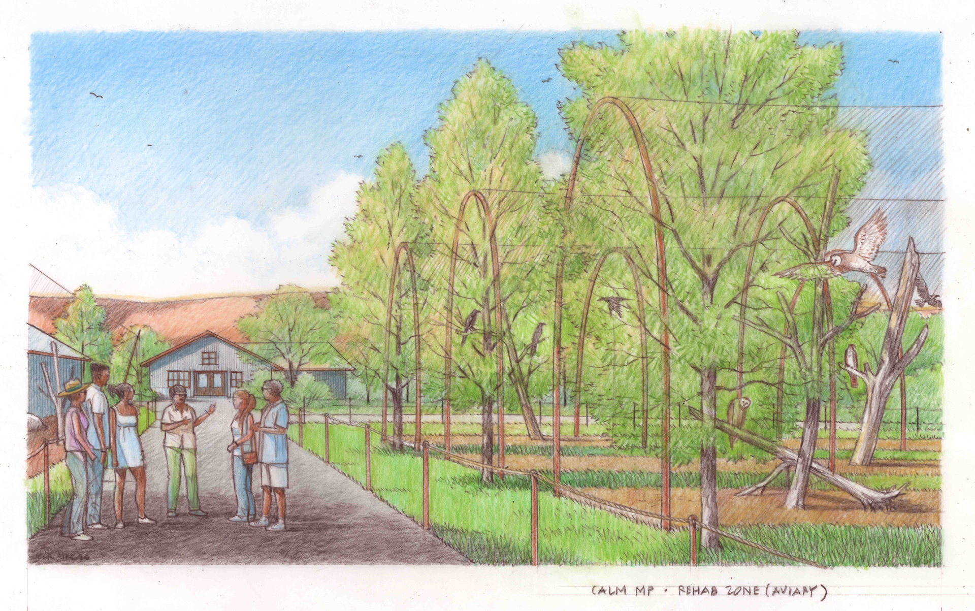 Detailed conceptual site plan of the CALM Zoo Rehabilitation and Animal Operations Hub.